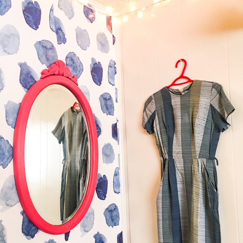 *VINTAGE* Blue Striped Dress